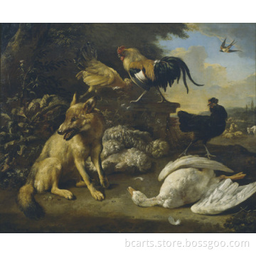 Classical natural art animal designs for fabric painting of village life